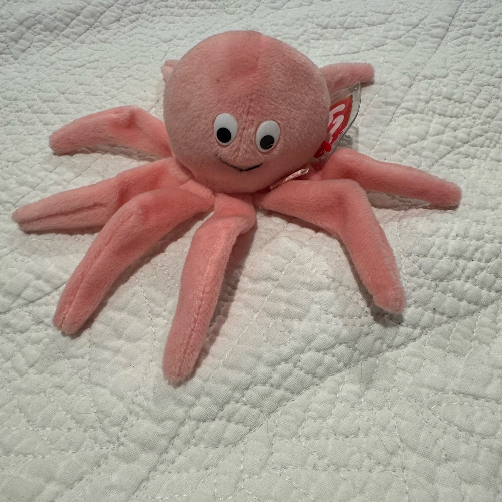 *New* Ty Pink Plush Beanie Babies Stuffed Octopus “Inky” 🐙